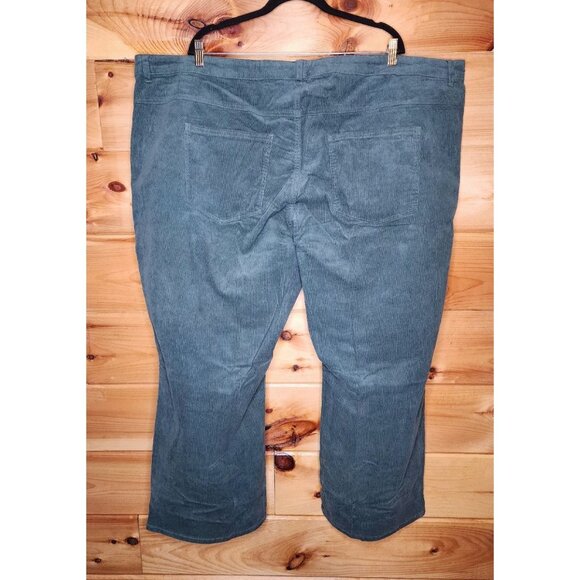 Woman Within Plus Size 32W Petite Green Corduroy Pants Stretchy 5 Pocket - Picture 7 of 8